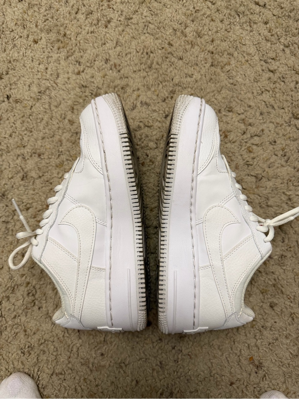 Nike White Air Force 1 Shadow Leather Sneakers - Picture 3 of 4